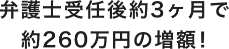 弁護士受任後約３ヶ月で約260万円の増額！